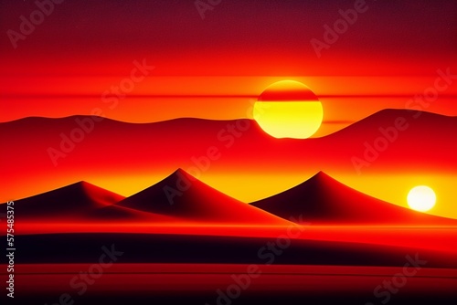 A desert landscape with sand dunes