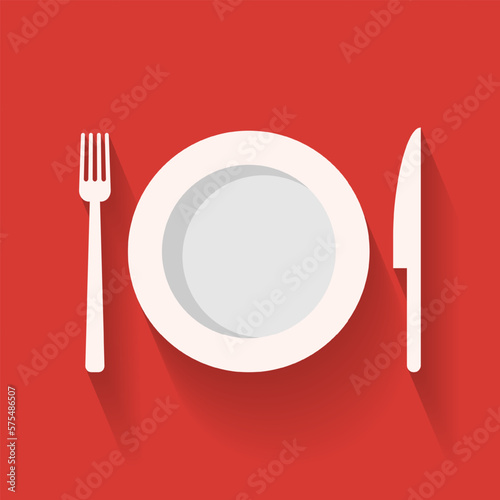 Place Setting Meal Kit Icon. - Vector.