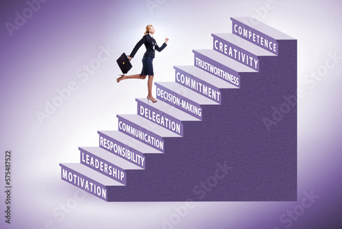 Career ladder concept with key skills