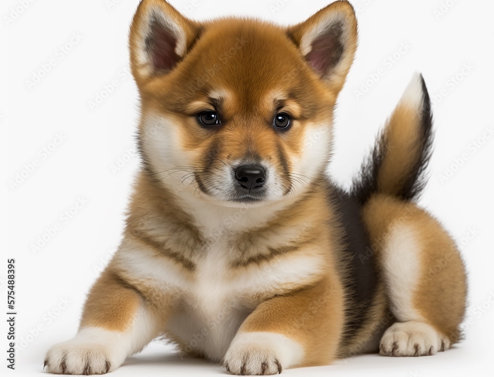 shiba inu puppy isolated on white