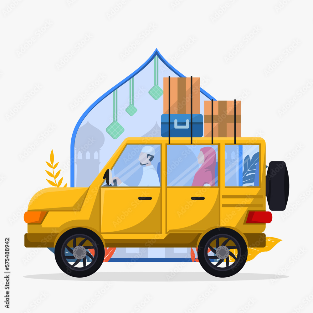Naklejka premium homecoming tradition vector flat illustration