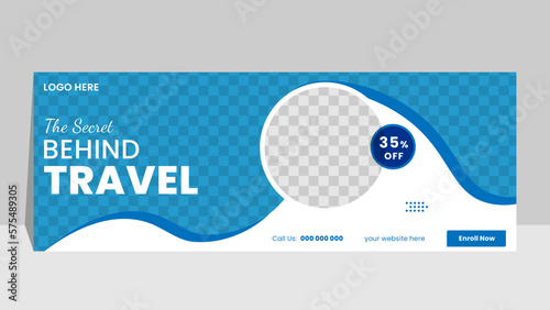 Travel  roll up banner design template for business or travel agency