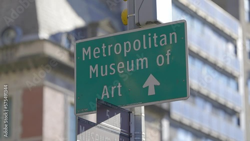 Direction sign to Metropolitan Museum in Manhattan - travel photography