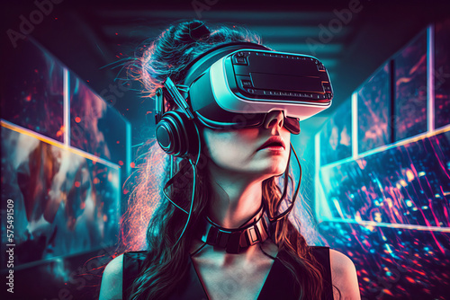 futuristic VR headset, generative AI photo