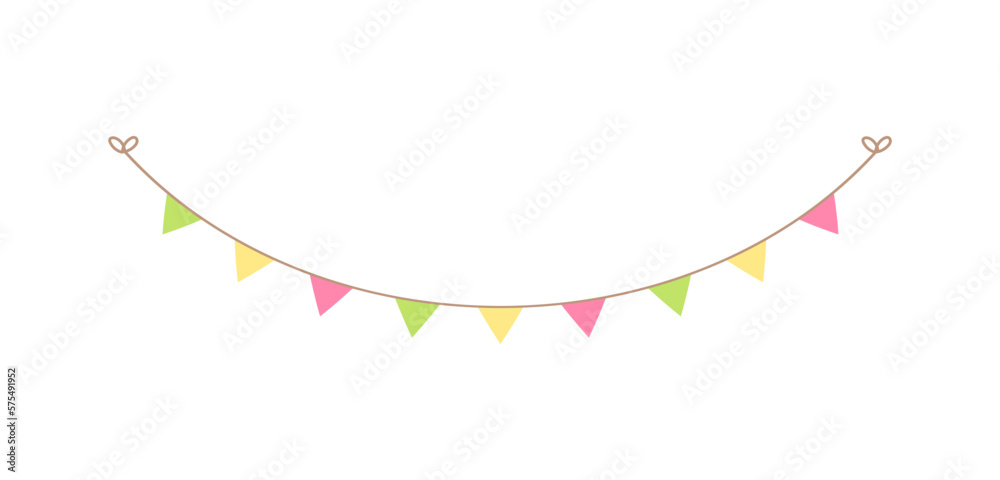 Easter and spring vector bunting and decoration clipart. Cute garlands and pennants.