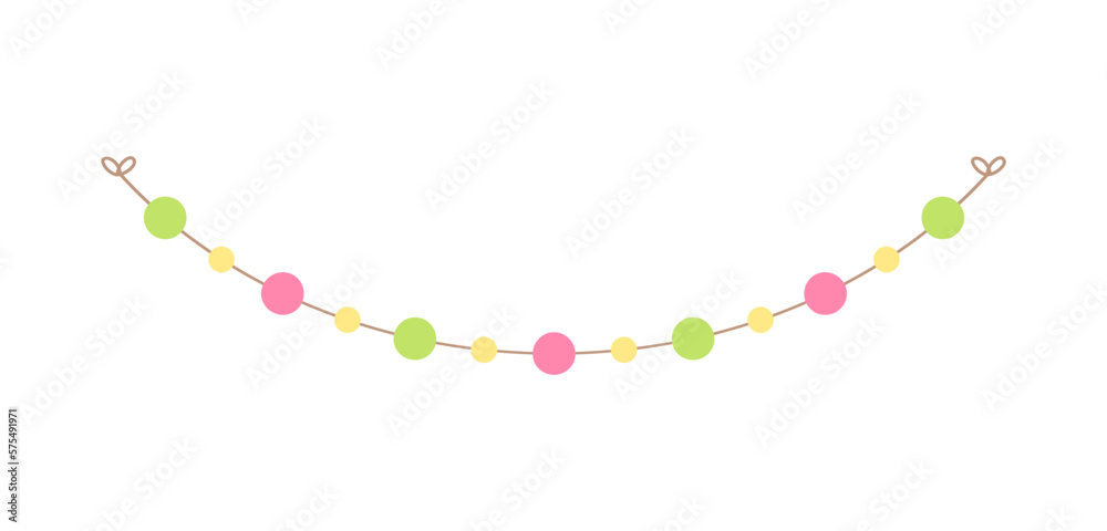 Easter and spring vector bunting and decoration clipart. Cute garlands and pennants.