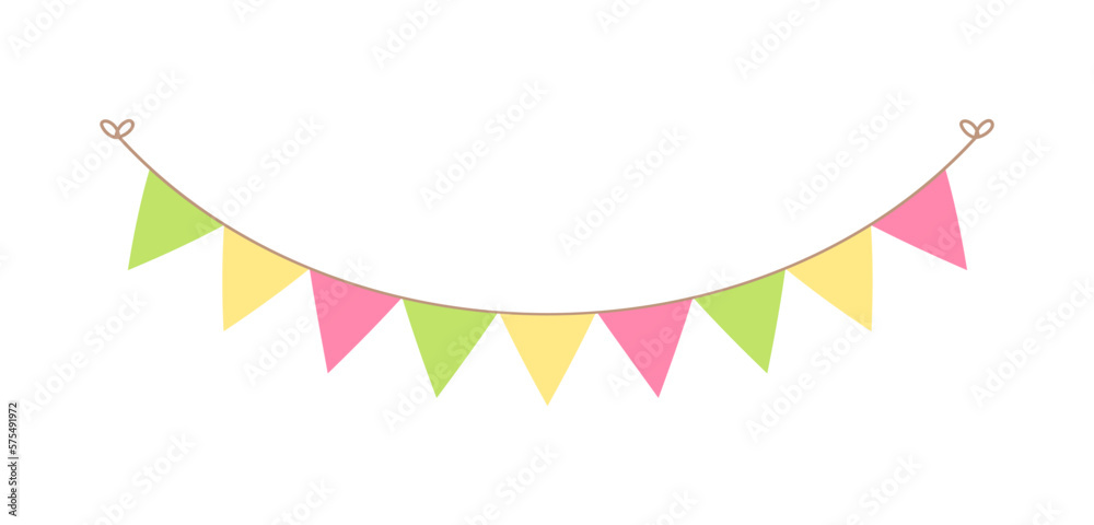 Easter and spring vector bunting and decoration clipart. Cute garlands and pennants.