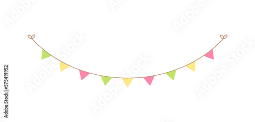 Easter and spring vector bunting and decoration clipart. Cute garlands and pennants.