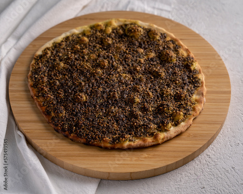 Zaatar manakish middle east cuisine pastry delicious 