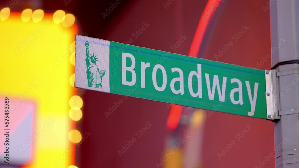 Broadway street sign at Times Square in New York - travel photography ...
