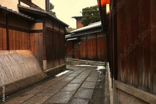 Charming Morning Scene of Ishibe Alley in Kyoto, Japan