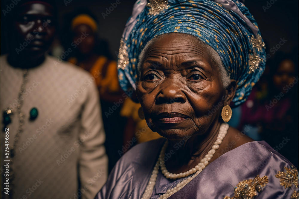 Generative AI. portrait of  a Nigerian woman sitting in a room