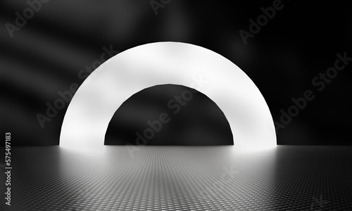 Black abstract luminous circular background