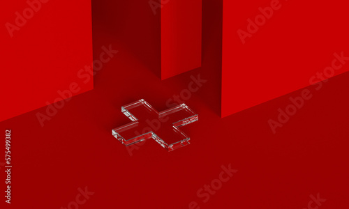 3d rendering of medical and health cross background