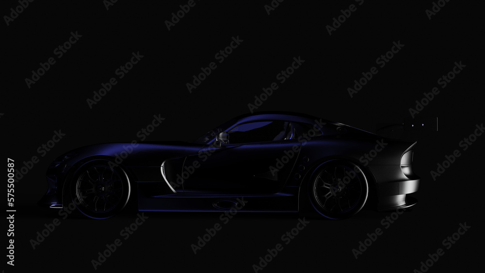 Fototapeta premium Modern cars are in the studio room. 3d illustration and 3d render