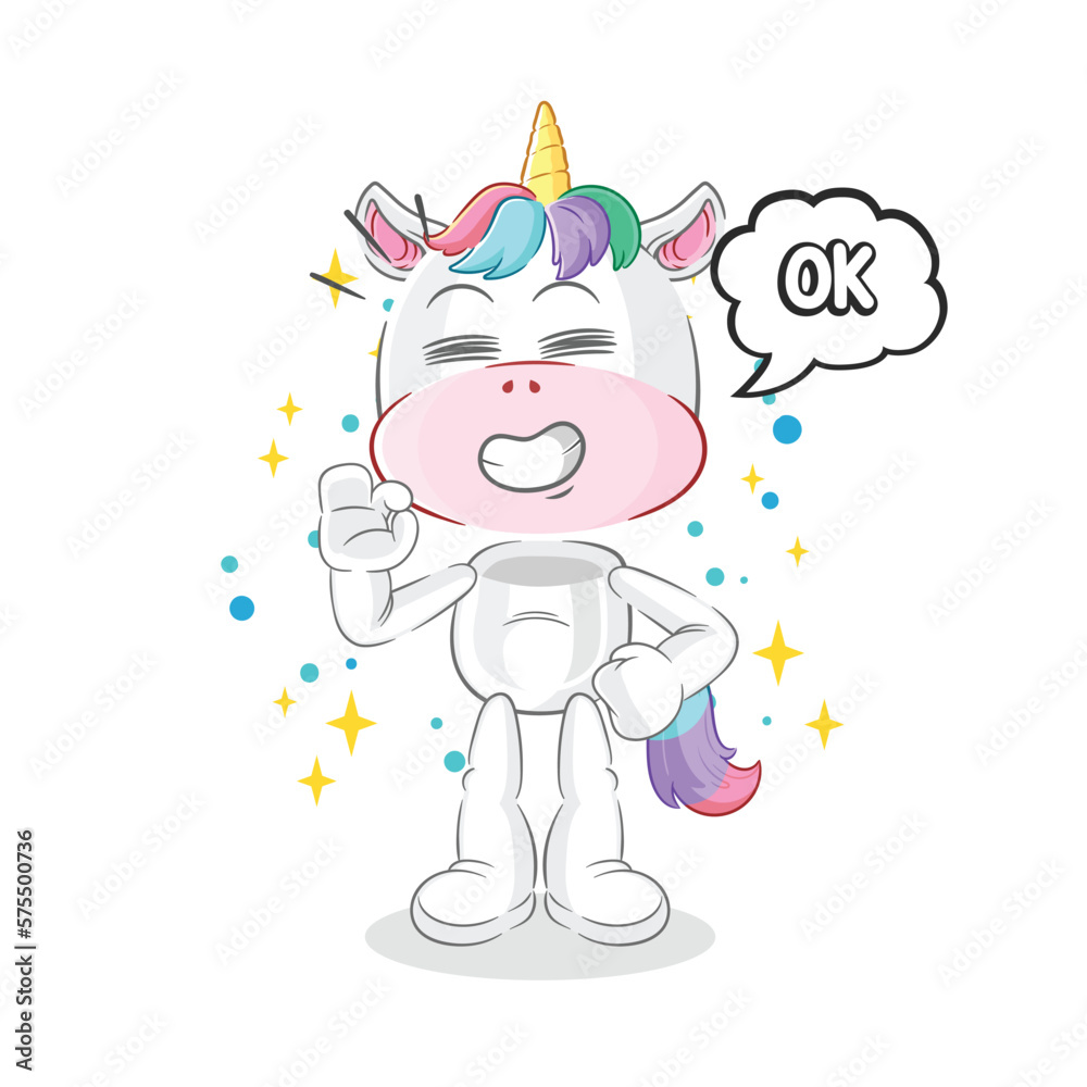 unicorn agree mascot. cartoon vector unicorn agree mascot. cartoon vector