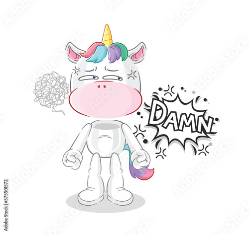 unicorn very pissed off illustration. character vector