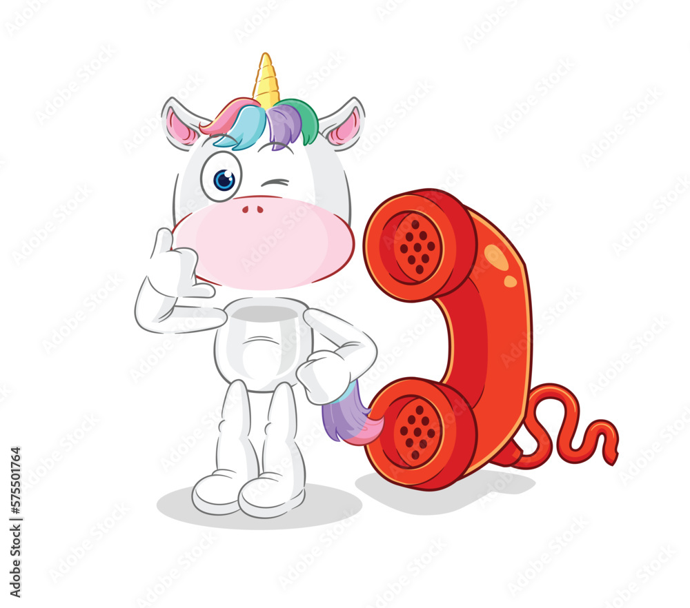 unicorn call mascot. cartoon vector unicorn call mascot. cartoon vector
