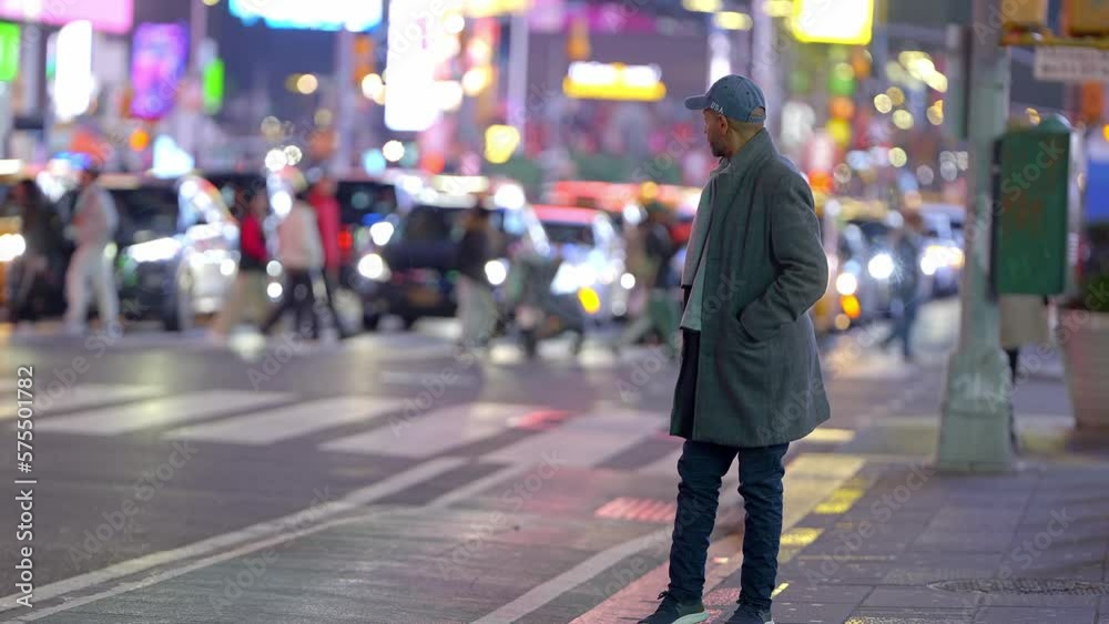 Walking on Broadway in New York at night - travel photography Walking on Broadway in New York at night - travel photography