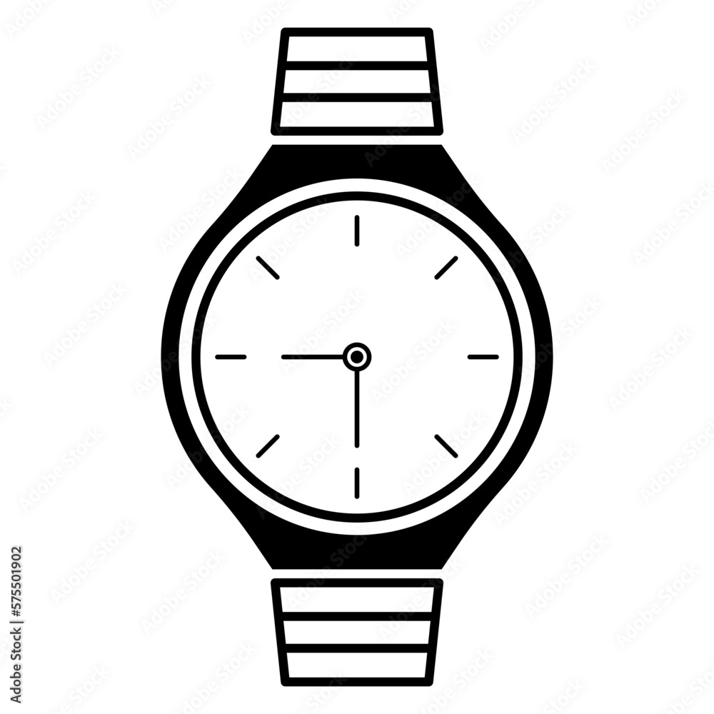 Drawn wristwatch on white background Drawn wristwatch on white background