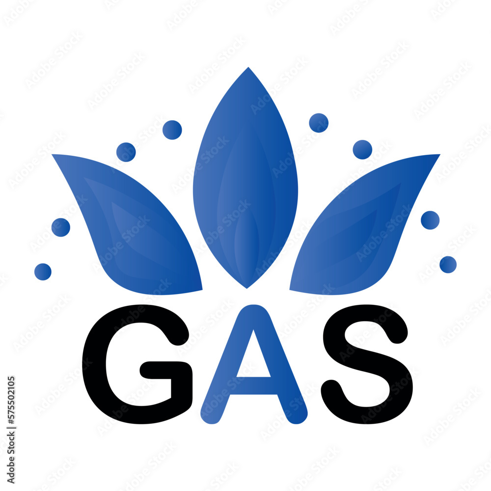 Word GAS with blue flames on white background Word GAS with blue flames on white background