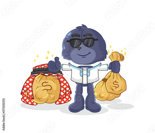 seal rich arabian mascot. cartoon vector