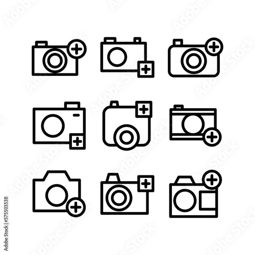 camera add icon or logo isolated sign symbol vector illustration - high quality black style vector icons 