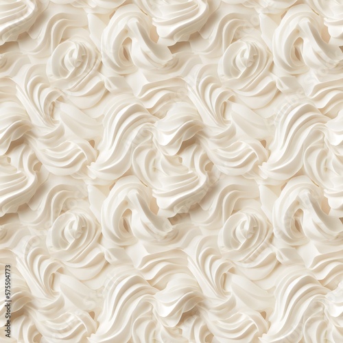 Seamless patterns texture of delicious whipped cream for your background. AI generated