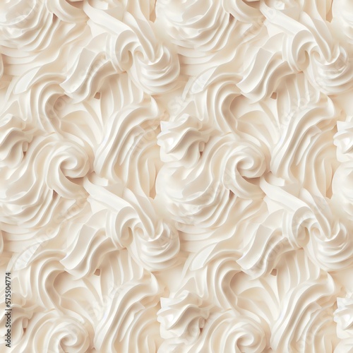 Seamless patterns texture of delicious whipped cream to create an endless background. AI generated