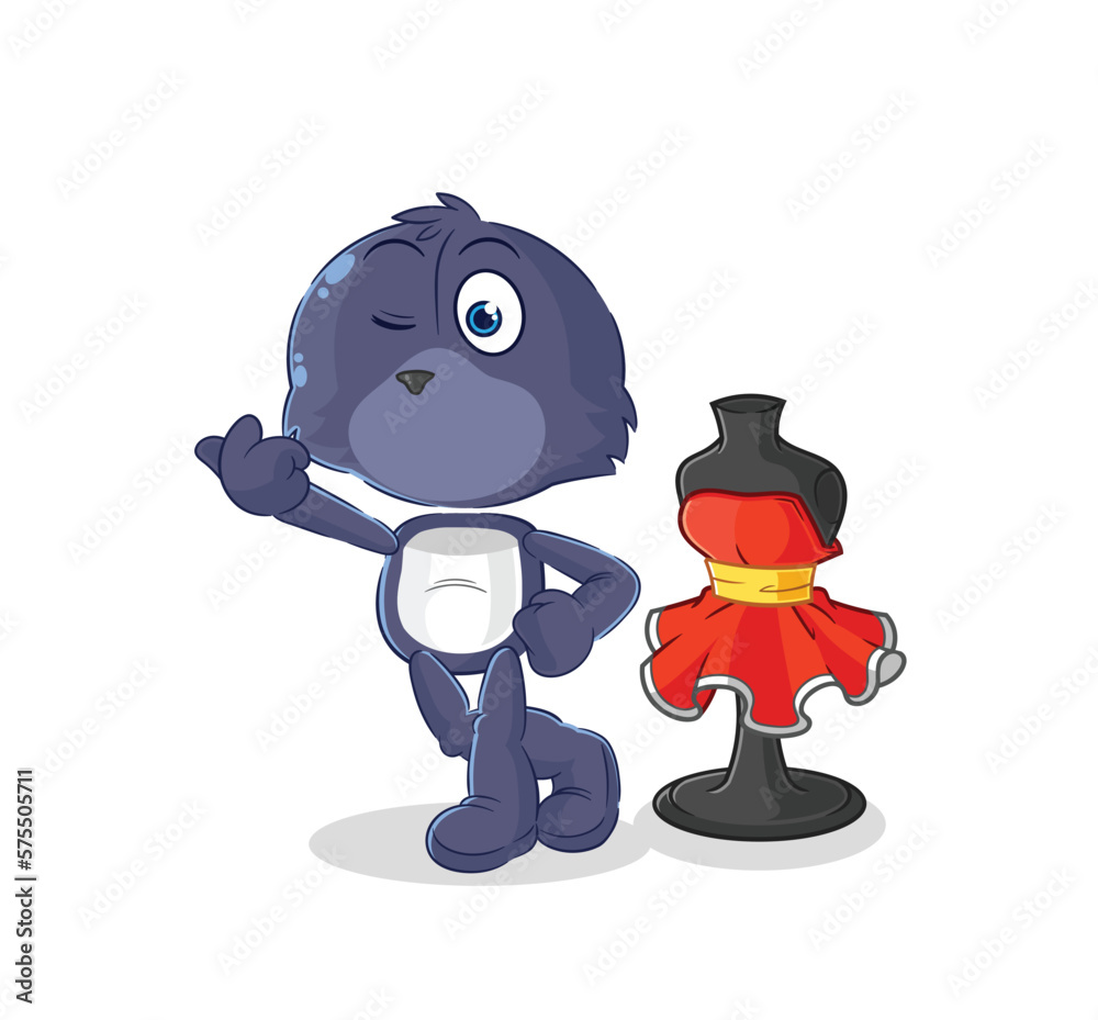 Obraz premium seal fashion designer vector. cartoon character