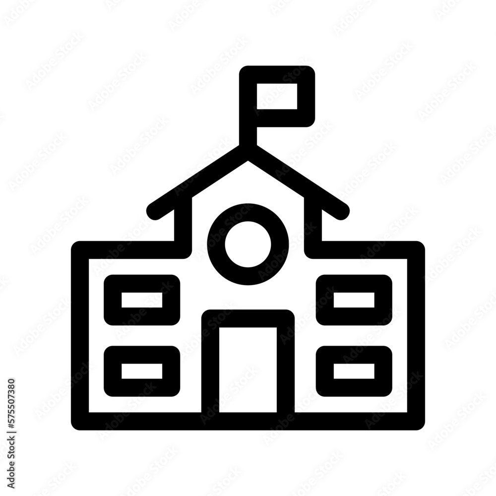 school building icon or logo isolated sign symbol vector illustration - high quality black style vector icons
