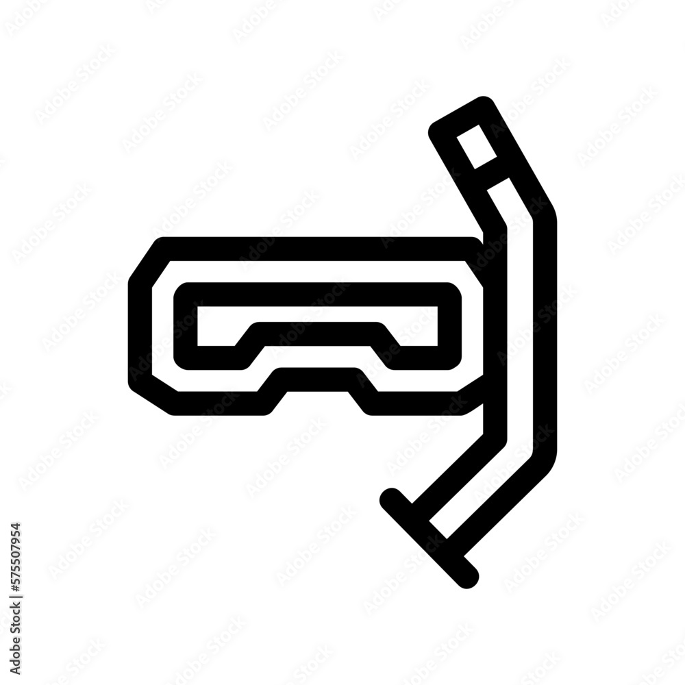 snorkeling mask icon or logo isolated sign symbol vector illustration - high quality black style vector icons
