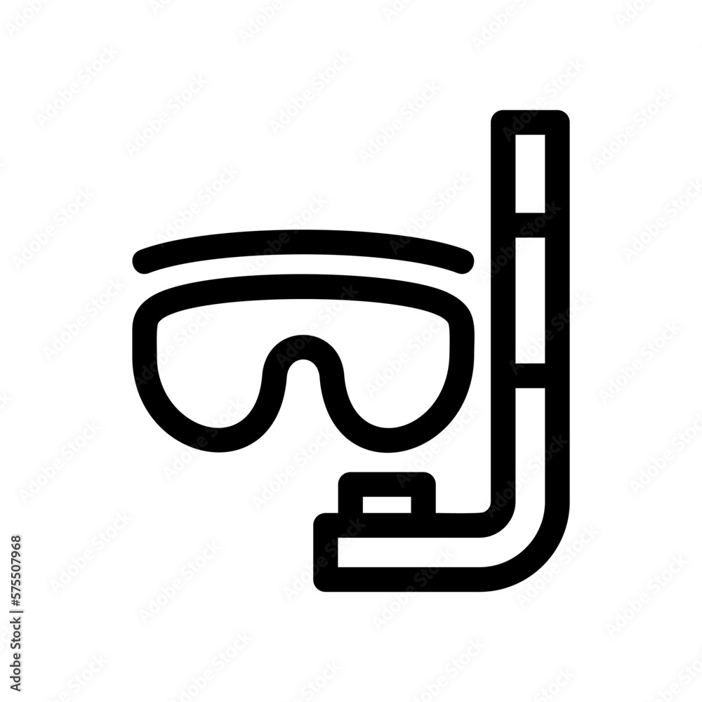 snorkeling mask icon or logo isolated sign symbol vector illustration - high quality black style vector icons
