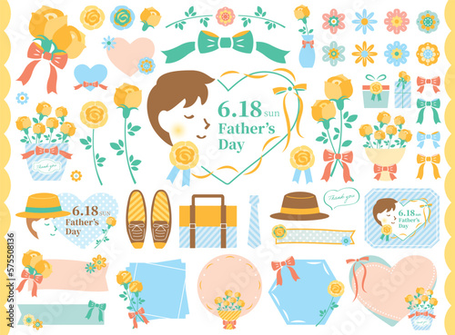 【2023年】父の日のおしゃれなイラストセット　シンプル