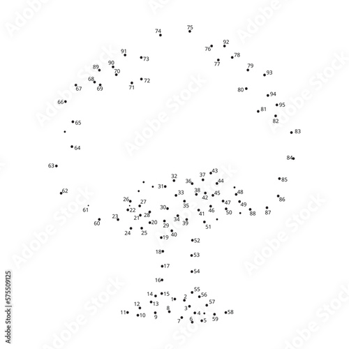 Connect The Dots and Draw tree coloring page, Educational Game for Kids. line drawing for kids, 
