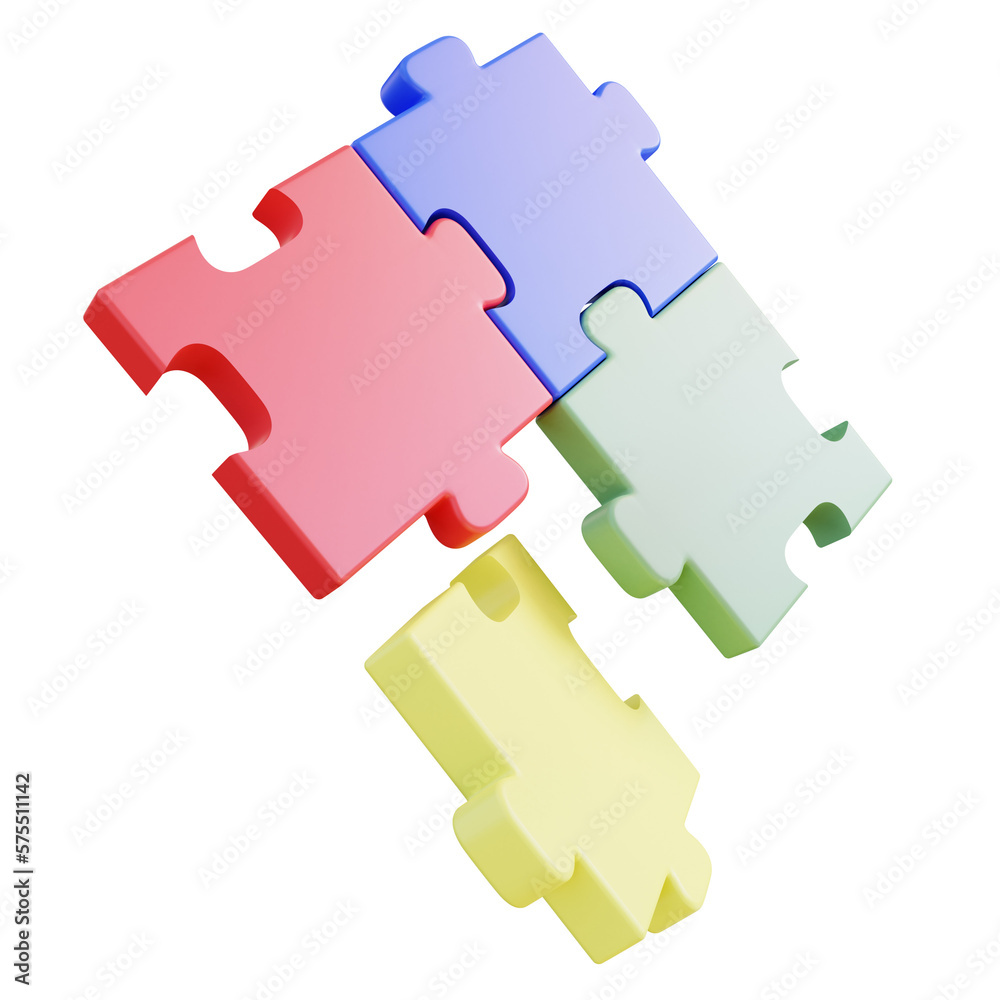 Fototapeta premium 3D Illustration Puzzle
