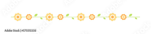 Cute Spring Floral Divider Borders. Springtime and Easter flower separators design elements.