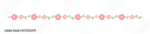 Cherry Blossom Divider Borders. Springtime Sakura Japanese flower separators design element.