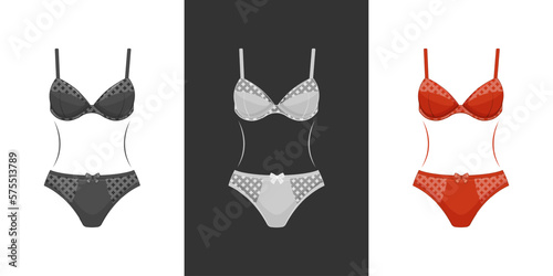 Lace sexy womens underwear. Vector illustration.