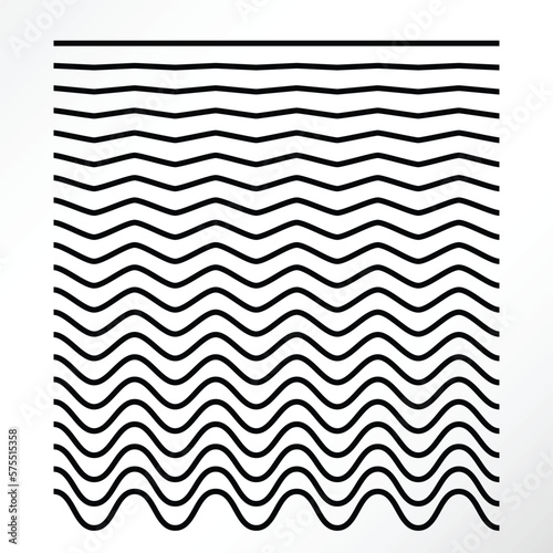 Minimalist vector of zig zag to wavy lines.