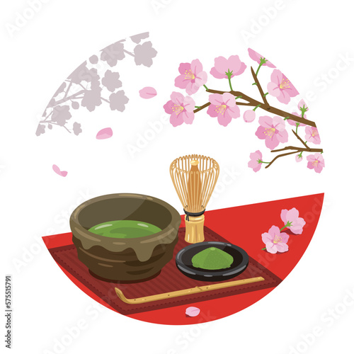 桜　お茶セット 1-3　円型