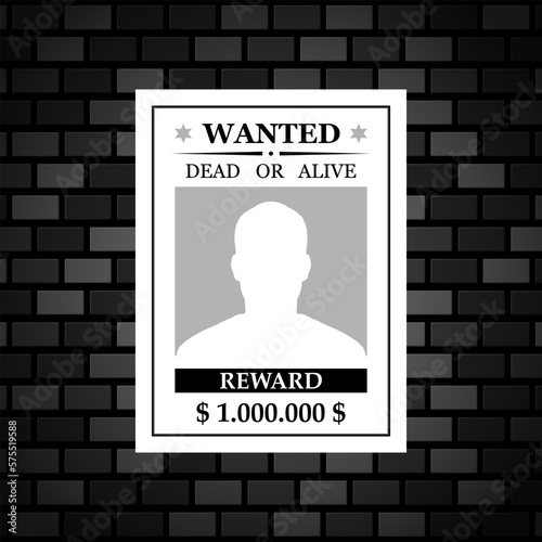 Wanted dead or alive placard blank template