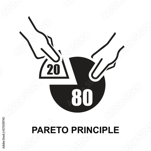 Pareto principle icon isolated on background vector illustration.