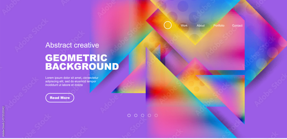 Geometric elements - squares and triangles composition background.