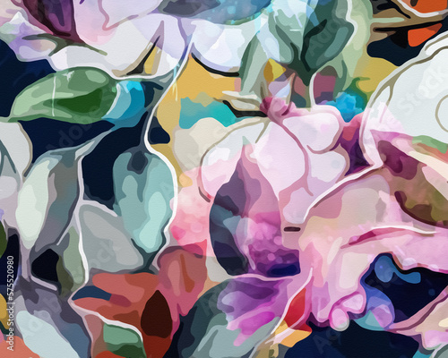 Rainbow Garden - Abstract Botanical Art 