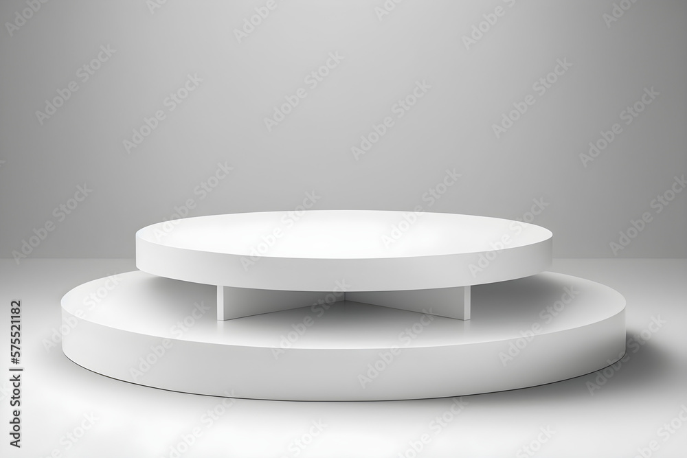 White Podium Pedestal Display 3D generative ai