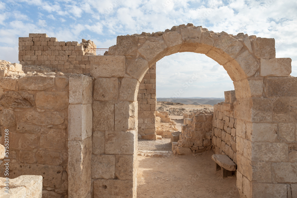 The ruins  of the central city - fortress of the Nabateans - Avdat, between Petra and the port of Gaza on the trade route called the Incense Road, in southern Israel
