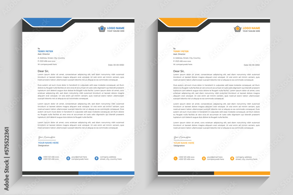 letterhead template vector design for business identity. 