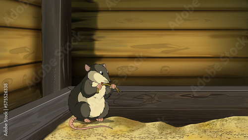 Mouse in the barn illustration