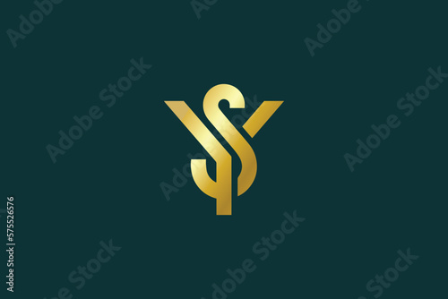 SY letter golden typography brand logo design, sy golden logo, sy icon, sy company logo